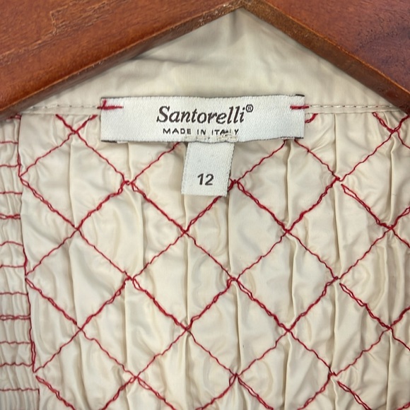 Santorelli Italian Made Red Quilted Zip Front Jacket - Picture 2 of 9